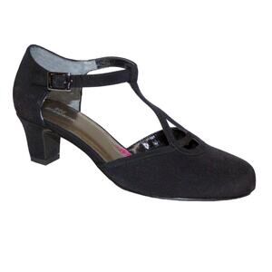 Ros Hommerson Black Heidi Retro Sandal Pin-Up Girl Heel 70s Style Size 10 Womens